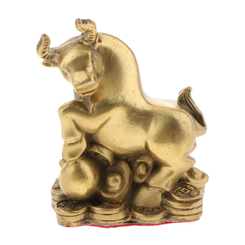 Messing Chinesische Tierkreiszeichen Sternzeichen Figur Tierfigur Feng Shui Reichtum Glücksbringer Ornamente - Ochse