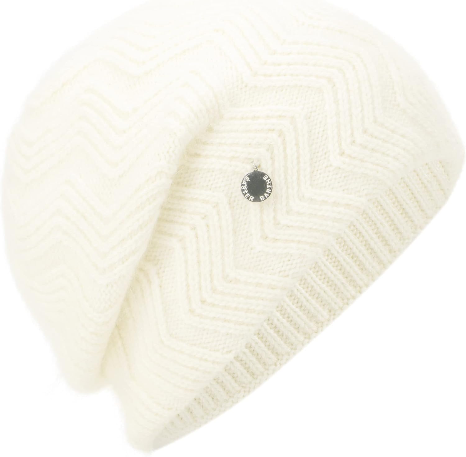 Women's Double-Layer Cashmere Blend Beanie Hat Soft Chunky Warm Winter Cable Slouchy Knit Beanie Hat for Women