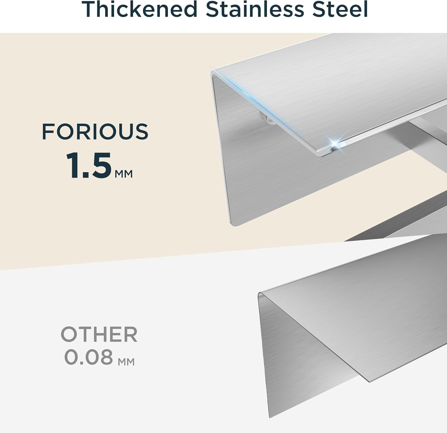 FORIOUS Double Toilet Paper Holder with Shelf, 304 Stainless Steel Wall Mount Commercial Toilet Paper Dispenser, Bathroom Tissue Roll Holder with Storage for Phone, Book, Essentials, Brushed Nickel