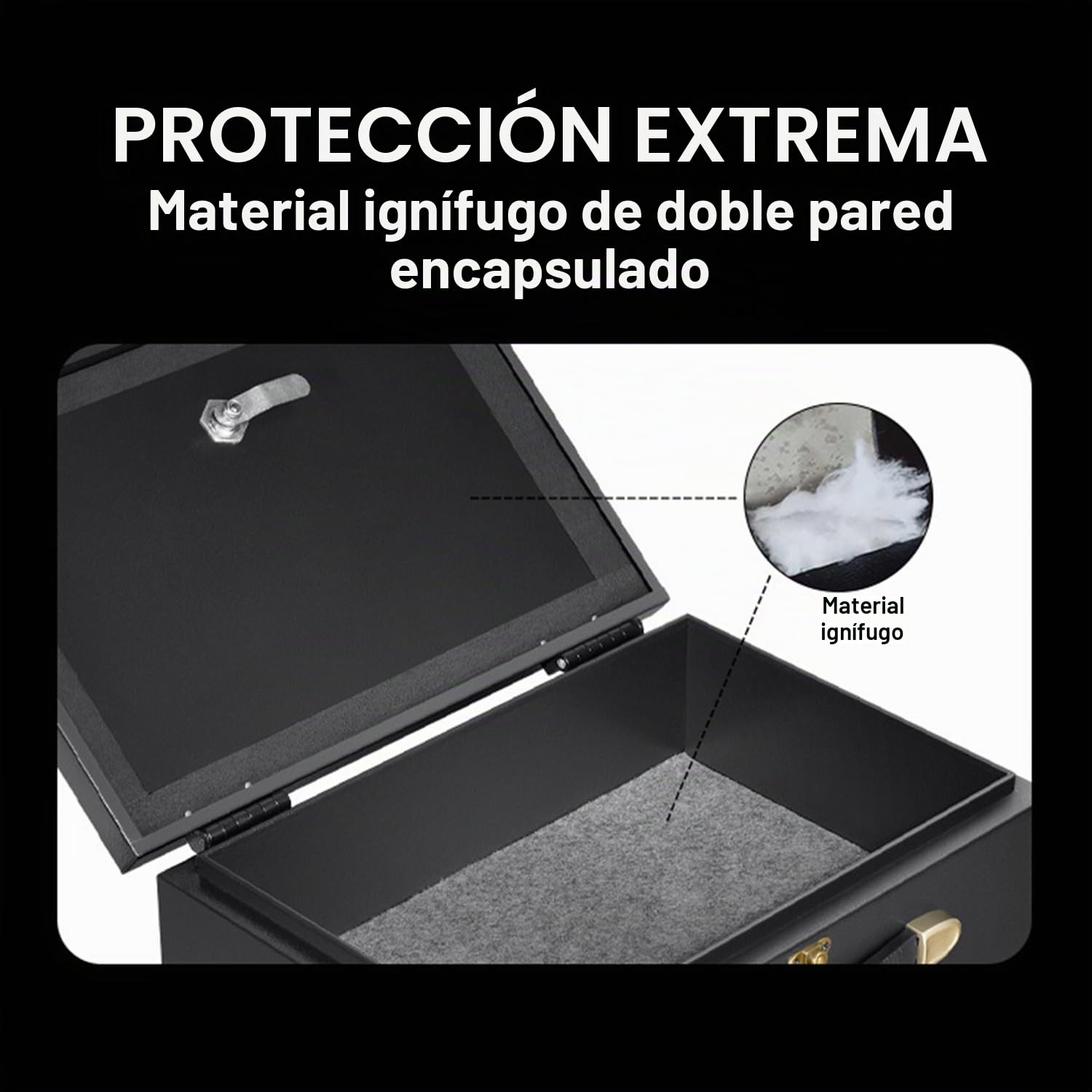 Caja Fuerte Portátil Ignifuga Con Código Numérico y Llave,Caja Fuerte Con Llave,Con Asa,Resistente Al Fuego,Al Agua, Para Dinero En Efectivo,Para Guardar Dinero En Efectivo y Documentos Importantes