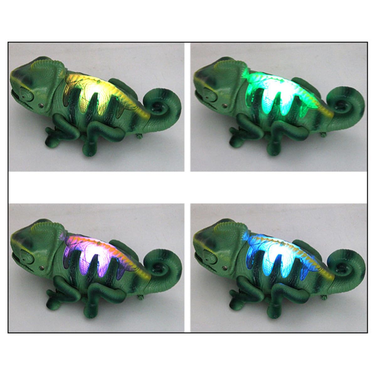 Giocattolo Elettrico Camaleonte Verde Luci e Movimento, Coordinazione Mano-occhio, Plastico e Componenti Elettronici, e Ragazzi
