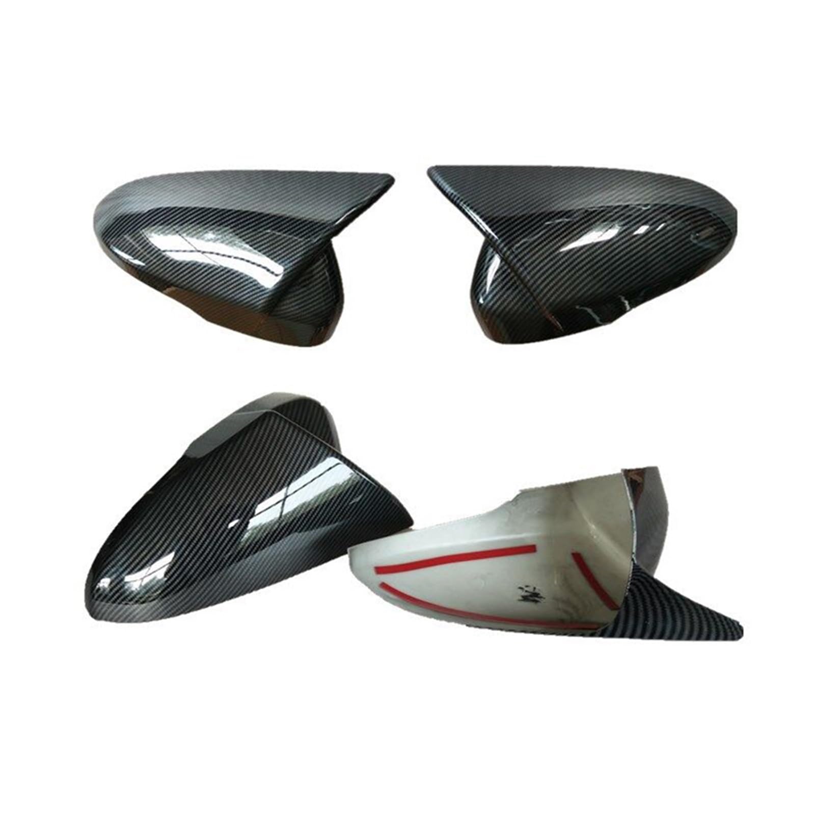 Specchietto retrovisore dell'automobile Per Ford Per Mondeo Per Fusion 2013-2018 Specchietto retrovisore Coperchio alloggiamento corno di bue Rivestimento specchietto laterale(1 set Carbon pattern)