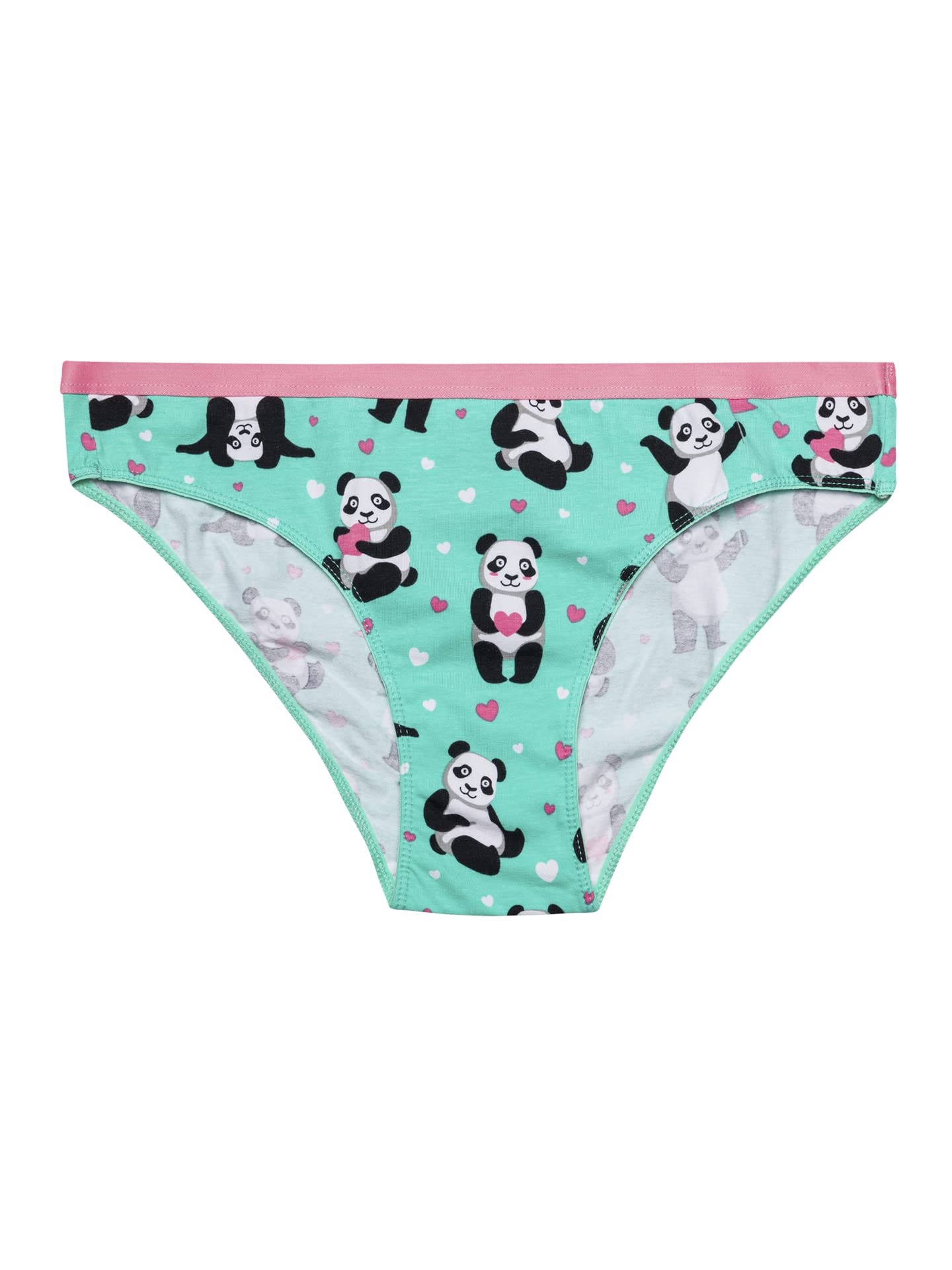 Dedoles Women's Panda Hearts & Girls' Underwear Knickers Cotton Funny Designs Flowers Clouds Avocado Unicorn Party Mermaid, Design: Colour: Turquoise, Size: Xxl
