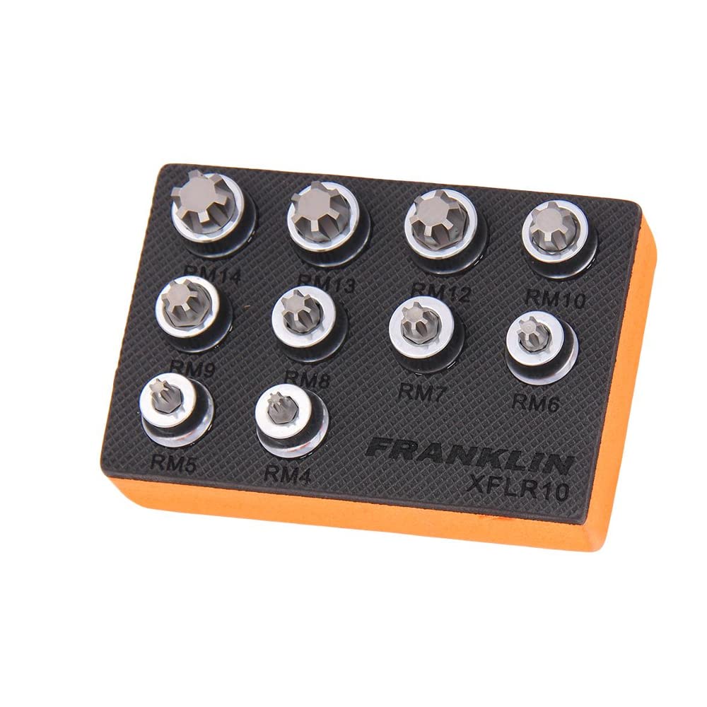 3/8" Drive Low Profile Ribe Bit Set 10 Pcs 27mm Ht Franklin Tools XFLR10