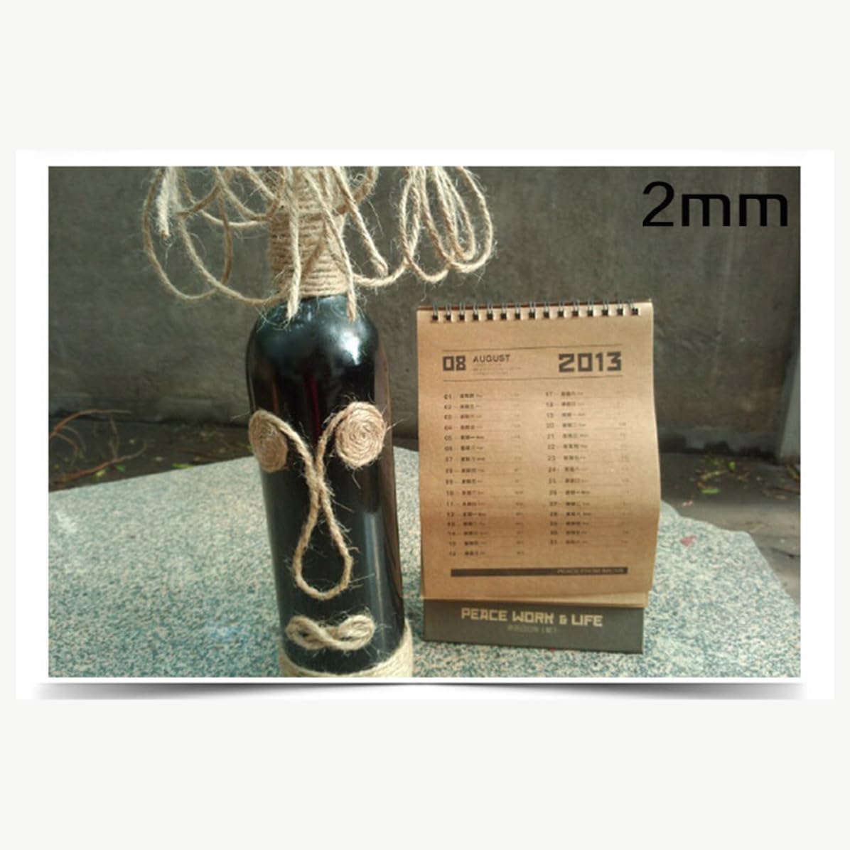 Natural Jute Twine String 3 Ply 2mm Heavy Duty Rope for Arts Crafts and Gardening, Cut Freely for Packing Material and Festive Decoration, Beige Color, 130 Meters Length