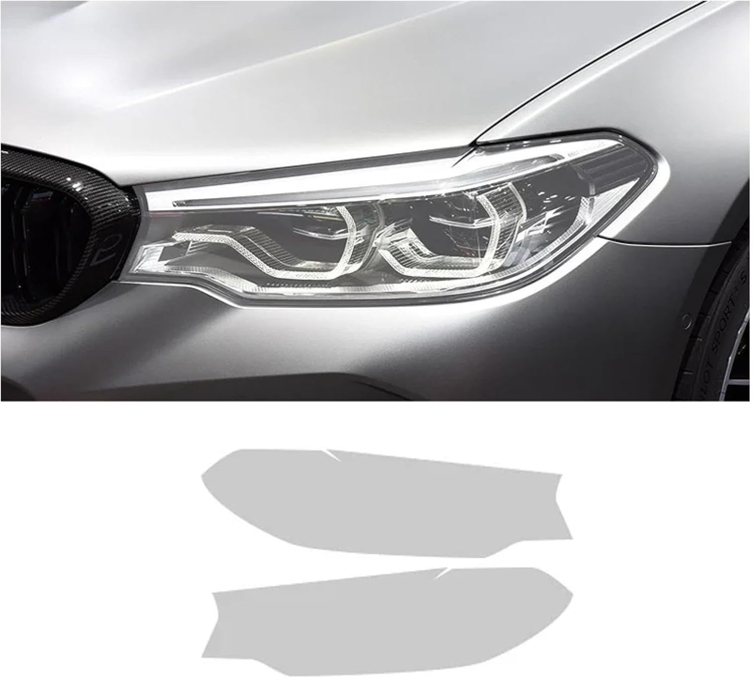 Car Headlight Protective Film for B&MW F90 M5 2017-2020 Car Headlight Film Front Light Transparent Blackened Exterior Protective Sticker