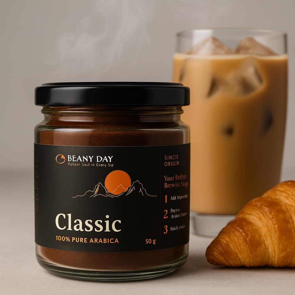 Beany Day Classic - Premium Instant Coffee Powder | 50g | No Chicory, Full-Bodied Flavor 2