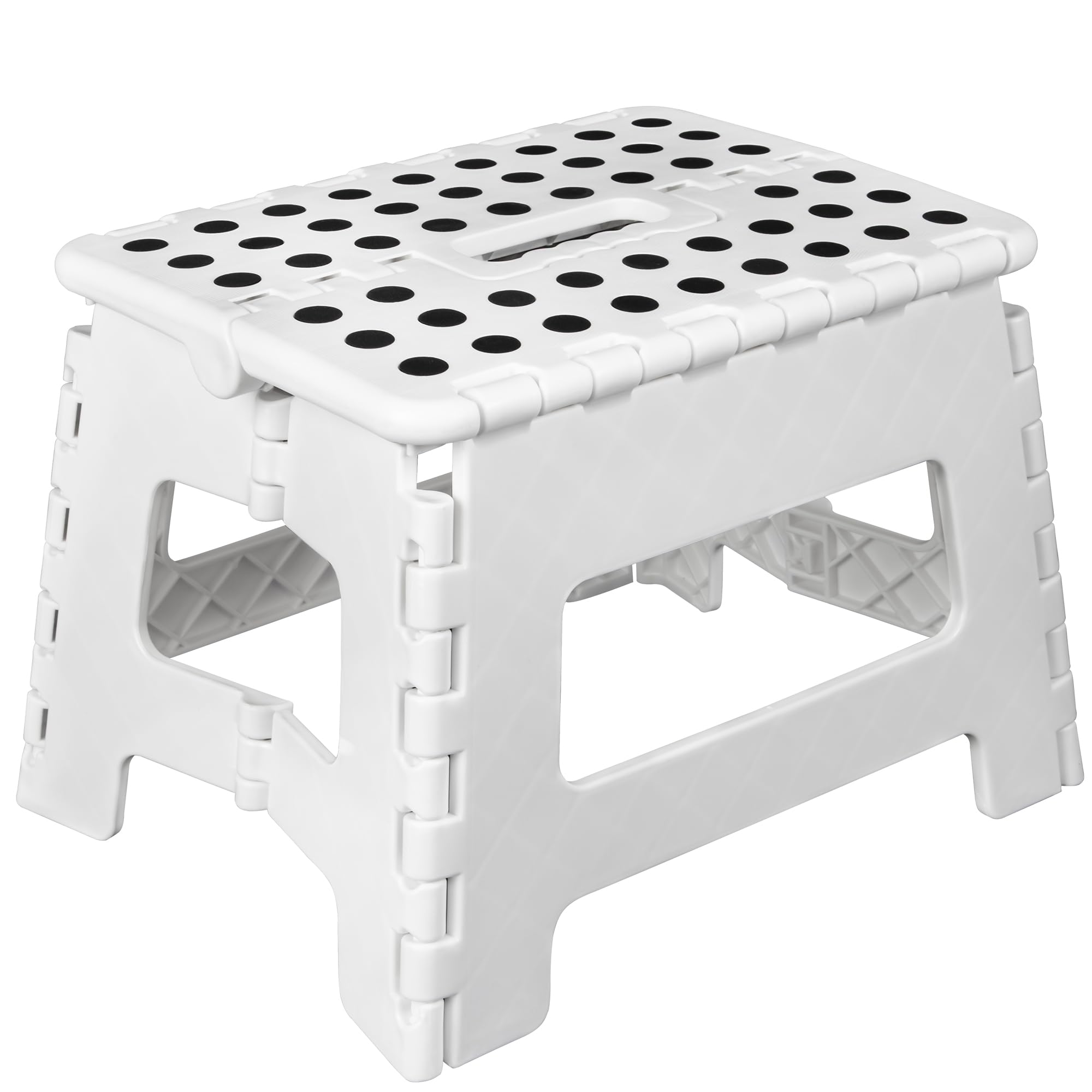 Taburete Plegable Multiusos - PVC Súper Resistente y Duradero - para Hogar, Baño o Guardería - Escalera Pequeña, Color Gris, Compacto y Seguro