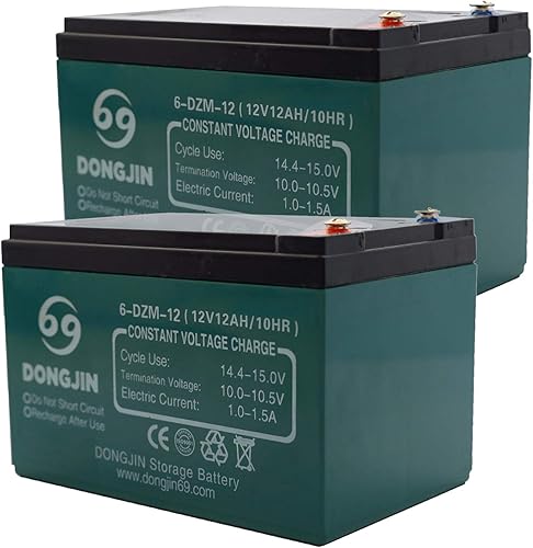 2 baterías recargables de motocicleta 6-DZM-12 de 12 V para bicicleta eléctrica, scooter Go Kart ATV Pit Dirt Bike