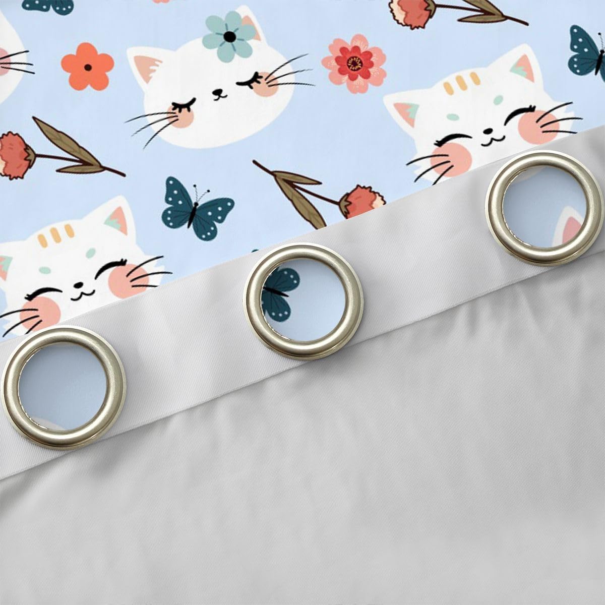 Feelyou Cute Girls Cats Curtains for Bedroom Living Room image 5