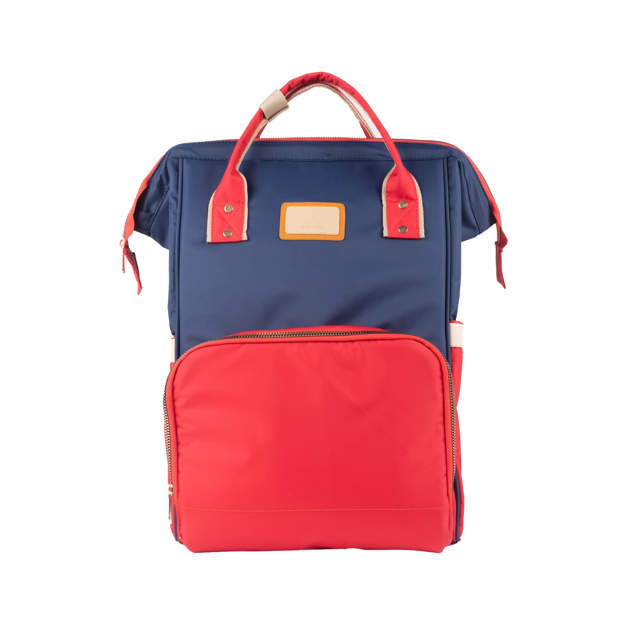 Multifunctional Diaper Bag –10 Pocket Stylish Water-Resistant Diaper Backpack with Free Diaper Pouch - Navy & Red-image-40