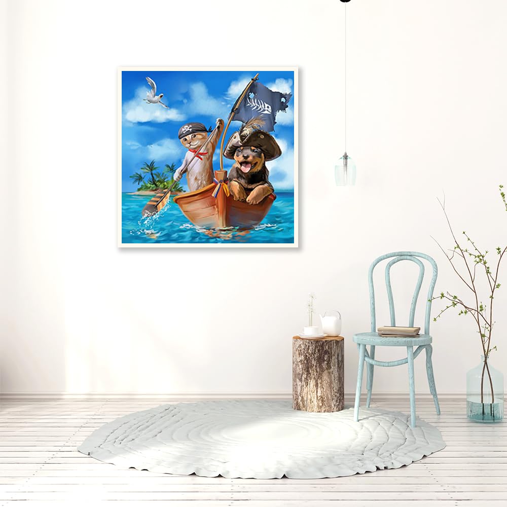 DCIDBEI Rotondo Diamond Painting Kit Completo Animali 30x30 cm Art