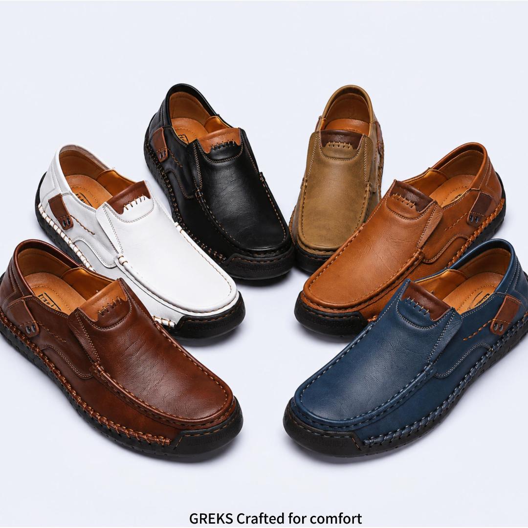 Amazon.com | GREKS Men's Handmade Leather Slip-On Loafers, Casual