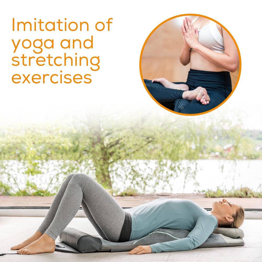 Beurer MG 280 Tappetino da Stretching ispirato allo Yoga con 7 Camere d'Aria e Funzione Calore, per Allungare e Rilassare la Muscolatura