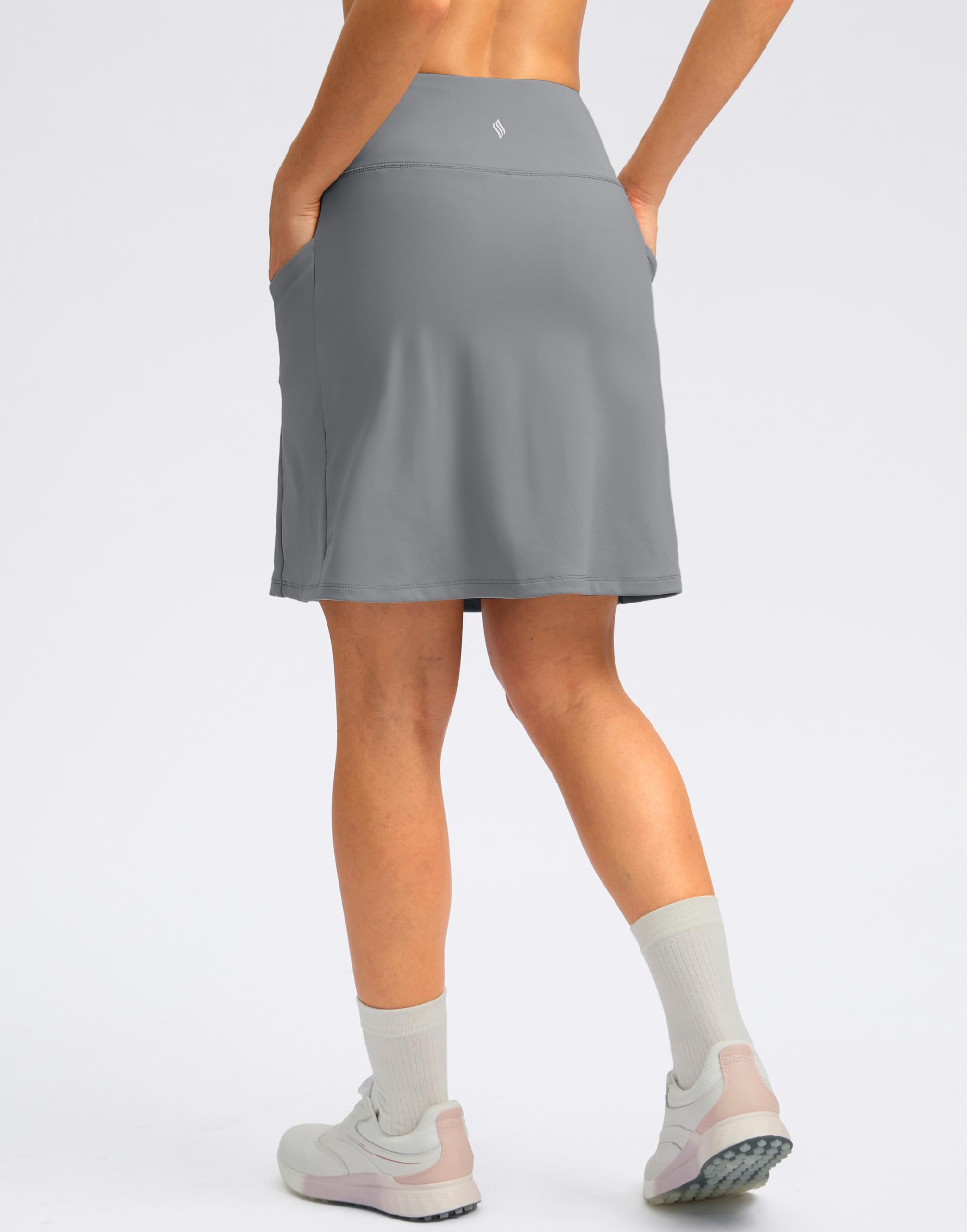 SANTINY Jupe-short de golf pour femme avec 4 poches taille haute de 45,7 cm