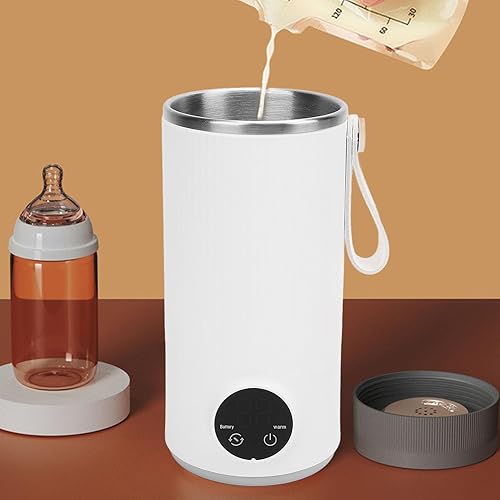 Miniatura 4 de Hervidor eléctrico portátil recargable  Hervidor eléctrico de viaje de 13.5 fl oz, con agitador giratorio, mini hervidor de té de acero inoxidable