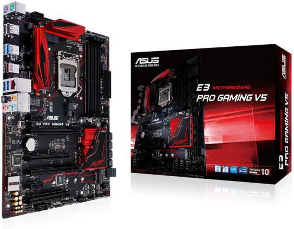 ASUS E3 PRO GAMING V5 Scheda Madre da Gaming, ATX per Processori Xeon E3-1200 v5 ASUS E3 PRO GAMING V5 Scheda Madre da Gaming, ATX per Processori Xeon E3-1200 v5