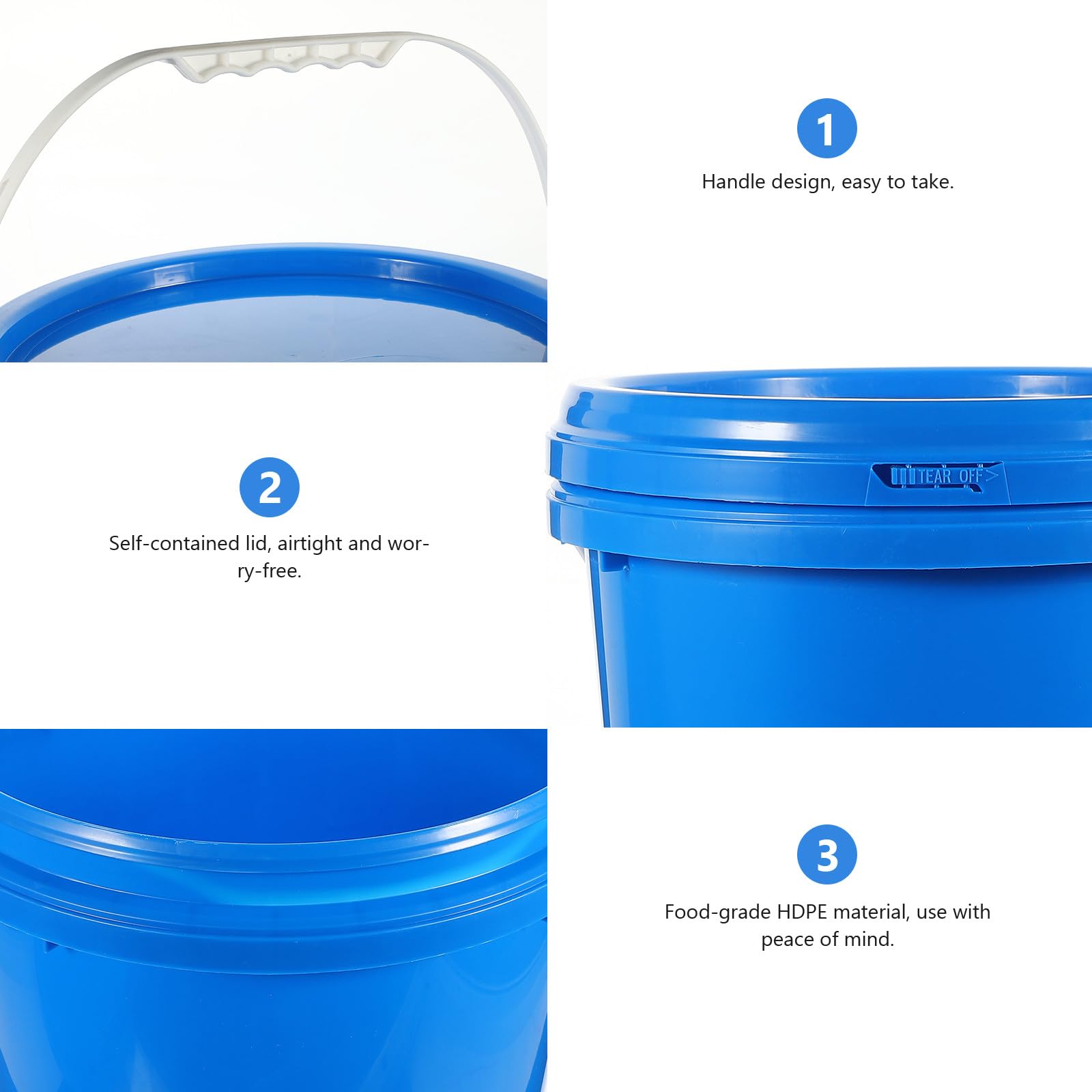 Blauer Hdpe Farbeimer mit Deckel, 10l, Rund für Farbe