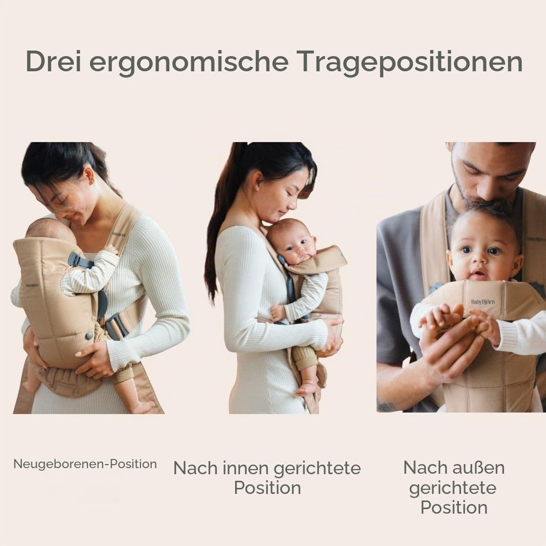 BabyBjörn Babytrage Mini, Gewebt, Beige