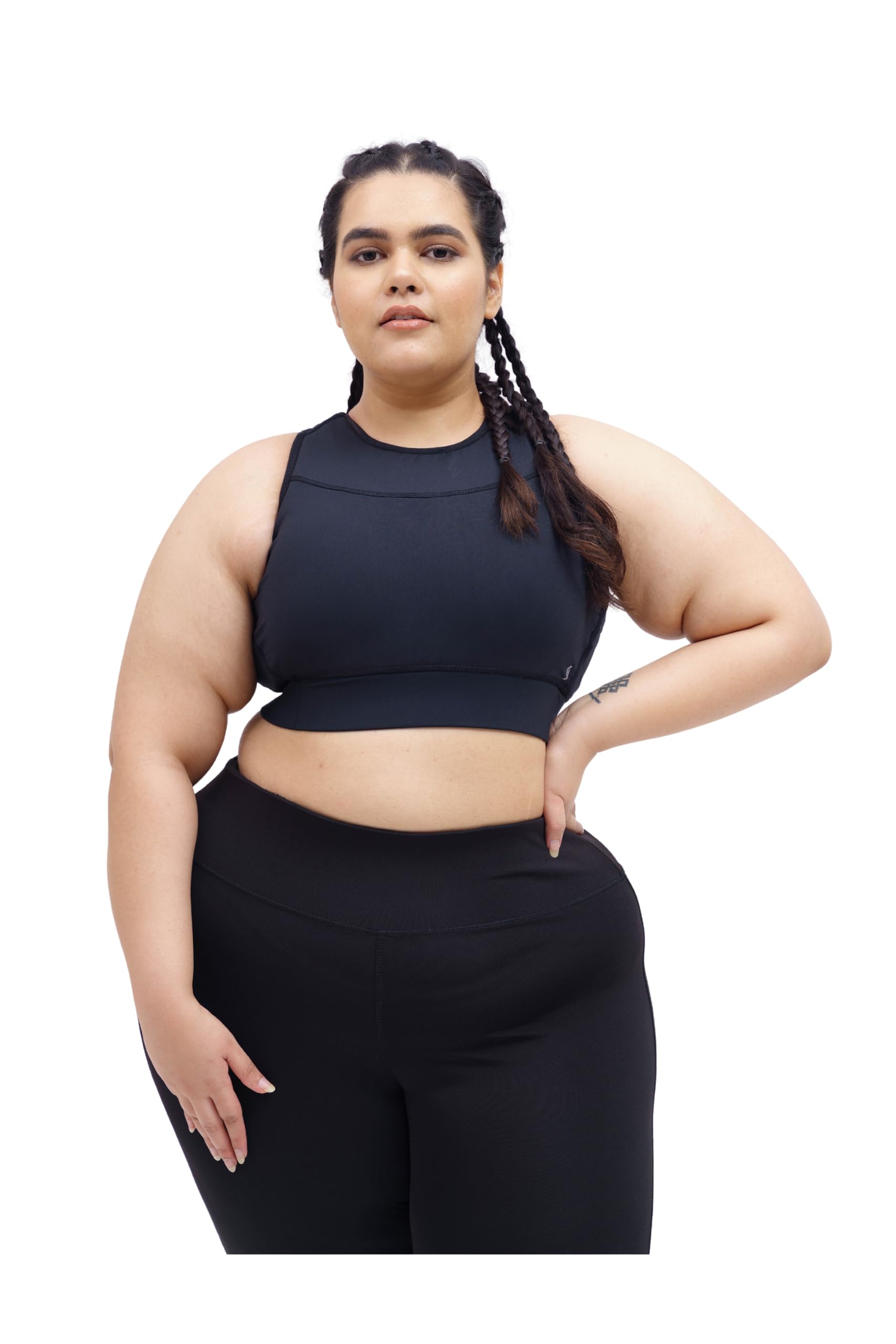 Spirit AnimalPlus Size Sports Bra for Women with Cross Straps| Racerback Bra for High Impact Workout|Stretchable Moisture Wicking Fabric