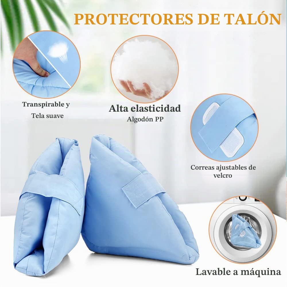 NEPPT Taloneras Antiescaras Par de Almohadillas, Taloneras Para Escaras, Protector Talones, Protector de Pie,Talón o Codo, Alivio de Presión del Dolor de llagas y úlceras