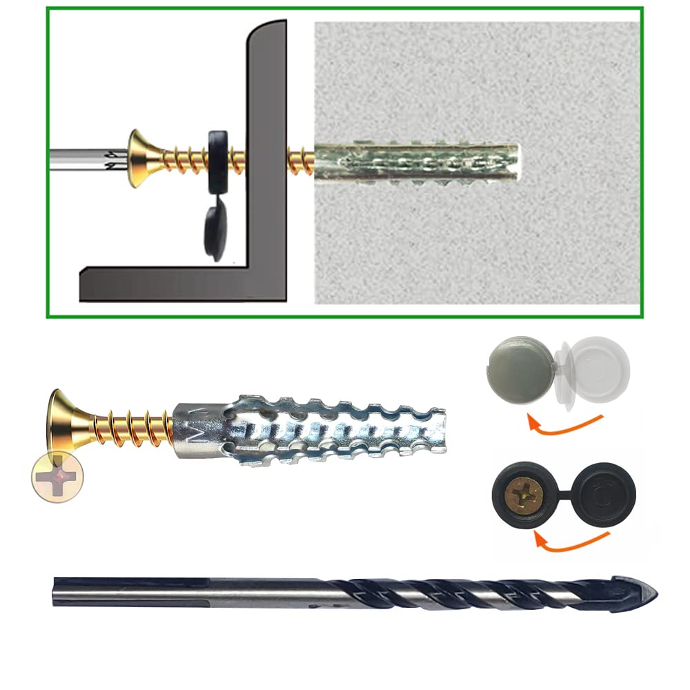 QUANHEE Drywall Anchors and Screws Kit 131 Pieces,45 Metal Dry Wall