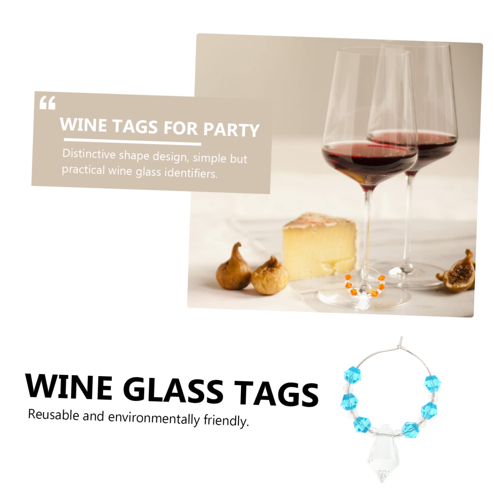 PRETYZOOM 18stücke Weinglas Charms Mit Diamant-design Bunte Beads Zur Identifikation Von Gläsern Für Partys Hochzeiten Und Feiern Praktische Weinglasmarkierer Gemischten Farben