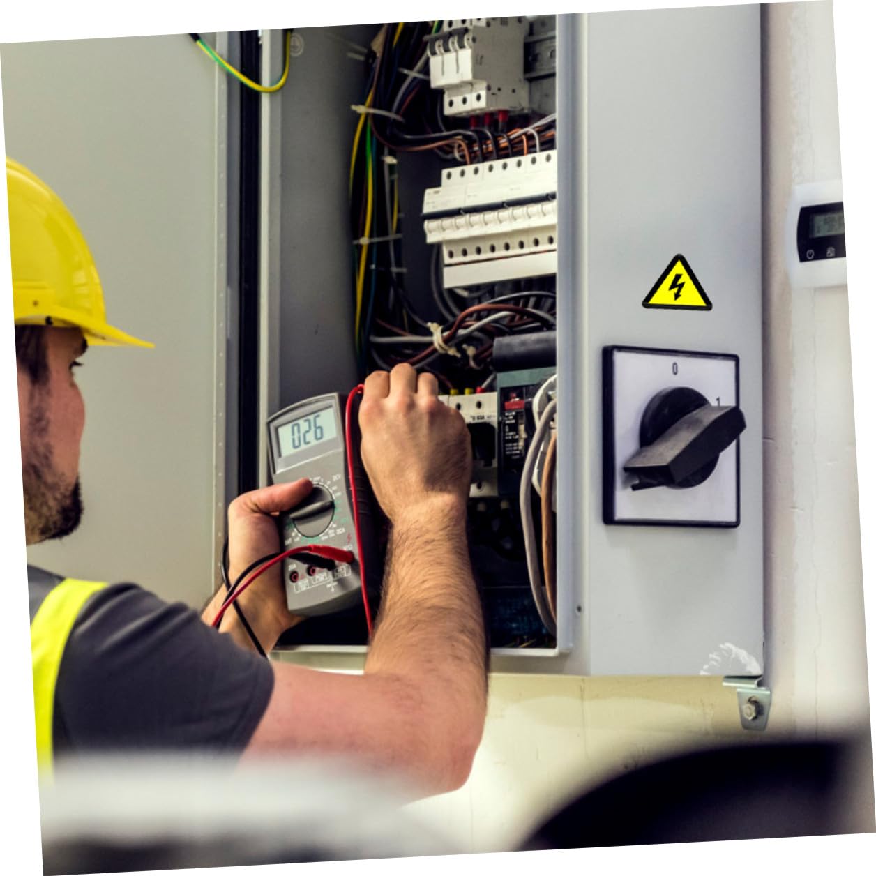 Lot de 20 Autocollants D'avertissement de Tension Électrique Jaunes Triangulaire, Adhésifs pour Équipement et Boîte Électrique, Signalisation de Sécurité pour Maison et Jardin