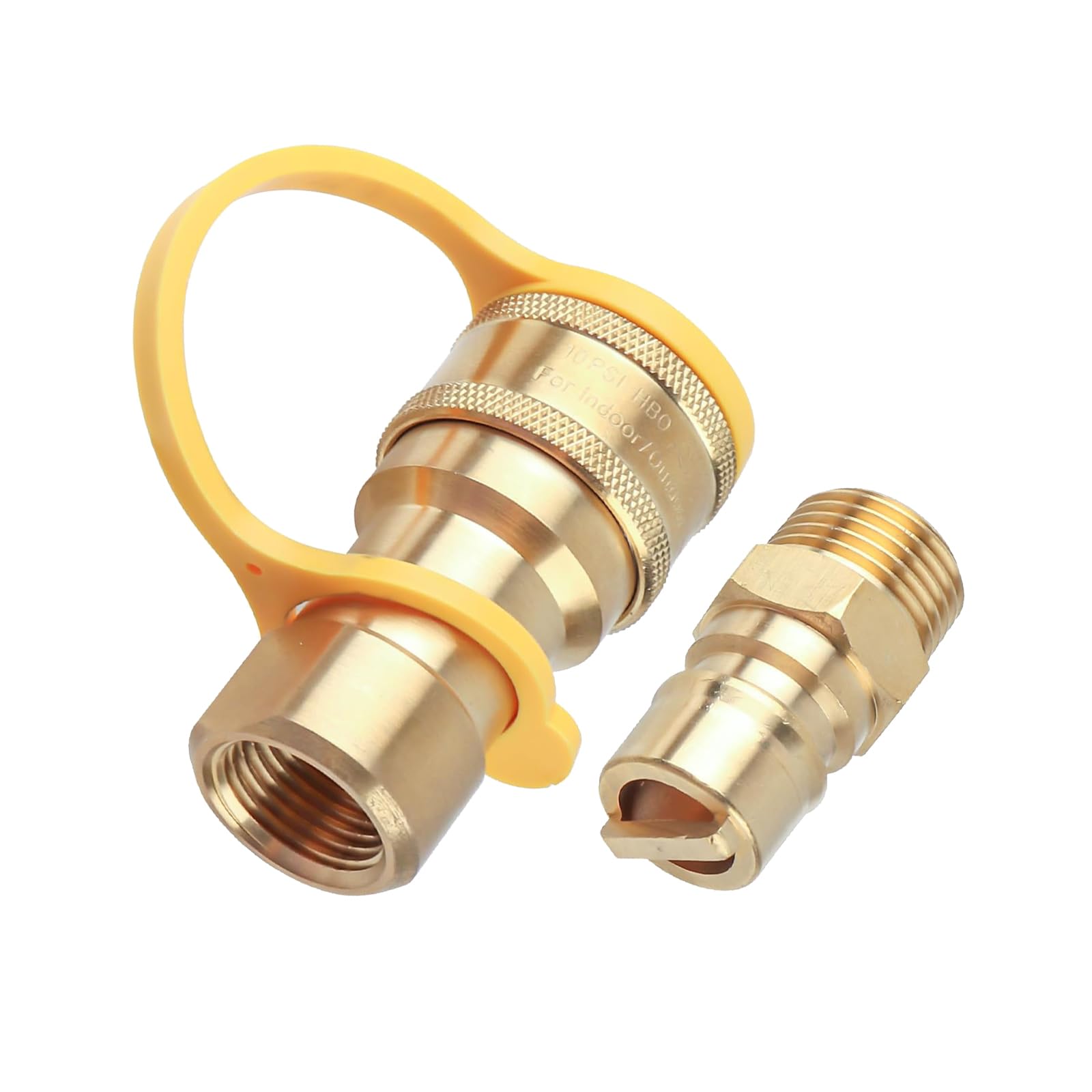 L.a.moonmico 1/2" Gas Quick Connect Kit, Disconnect Connector with Male Insert Plug, 100% Solid Brass 1/2 inch Natural Gas Propane Quick Connect