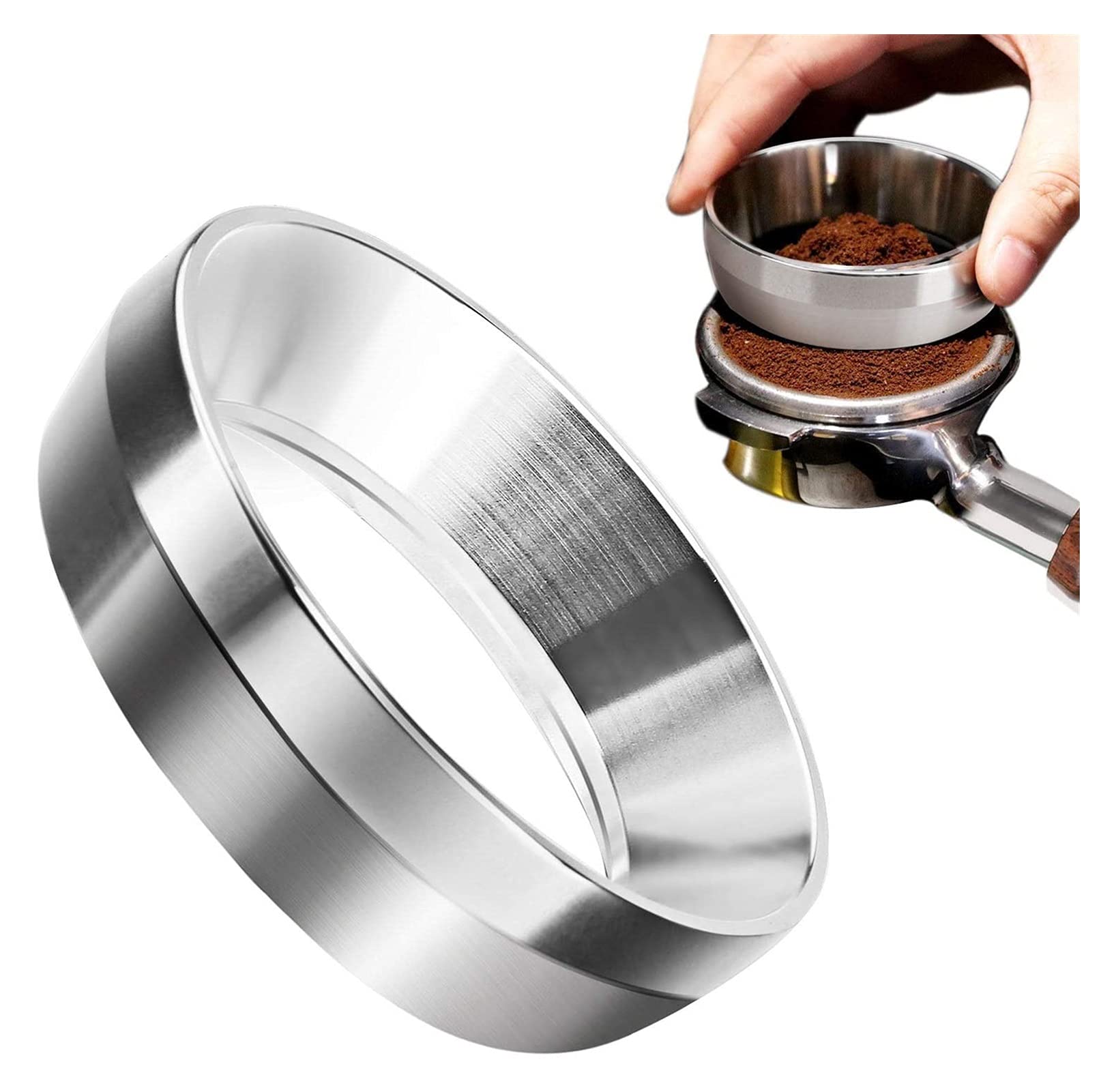 Pssopp Imbuto Dosatore Magnetico Per Caffè 51mm In Acciaio Inox - Anello Anti-sversamento Per Portafiltro