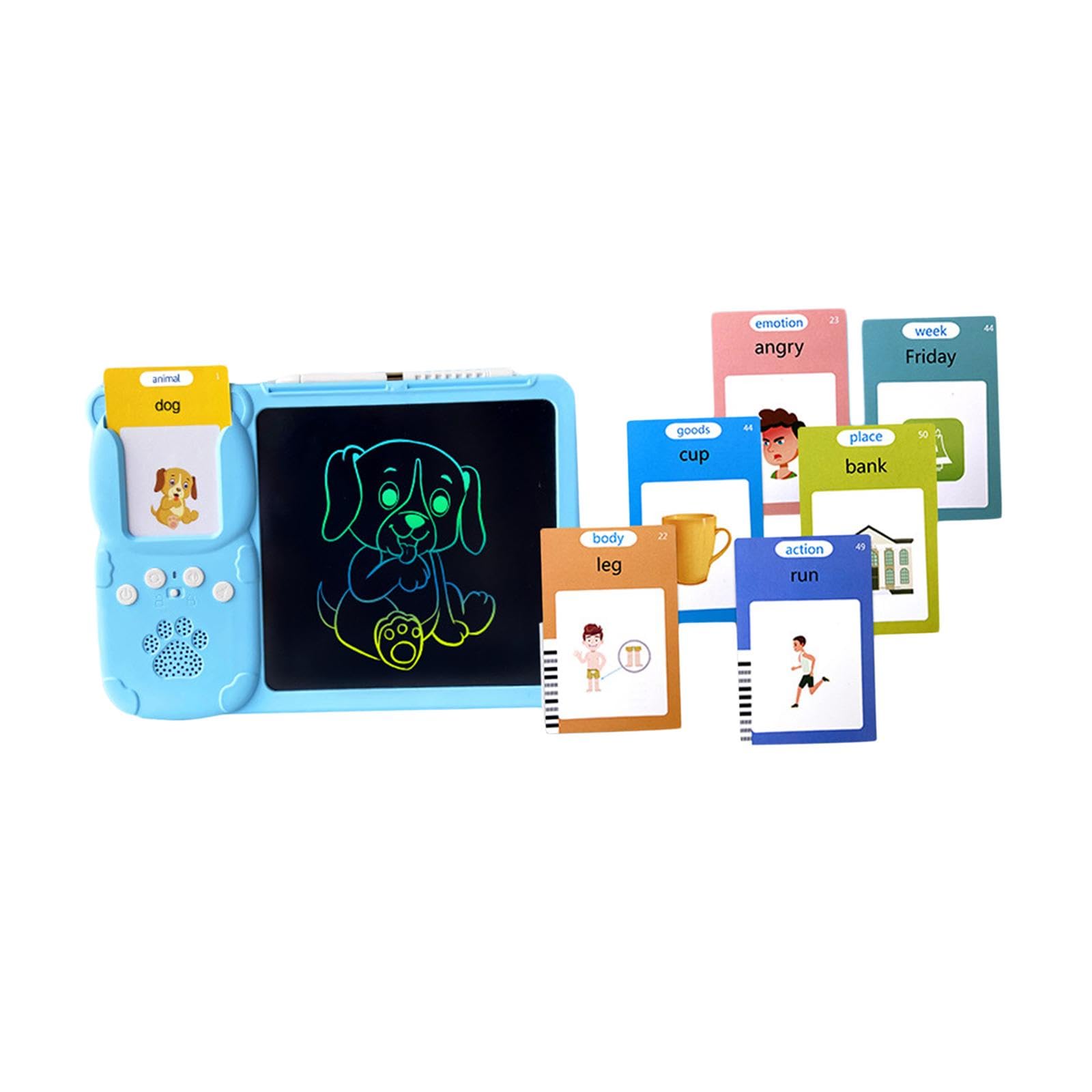 Generic Tavoletta Grafica 2 in 1 con Lavagna per Scrivere E Disegnare, Giocattolo per Bambini Dai 2 Ai 6 Anni. Un'ottima Idea Regalo, Blu con 255 carte, Taglia unica