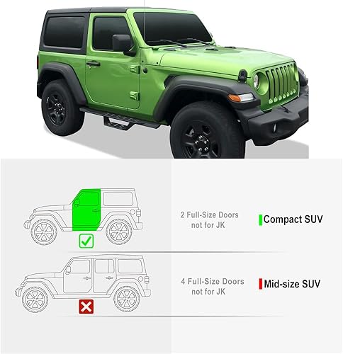 Miniatura 2 de APS Overland Slider Tubular Drop Steps Style Nerf Bars Estribos compatibles con Jeep Wrangler JL 2018-2024 de 2 puertas (se deben quitar los