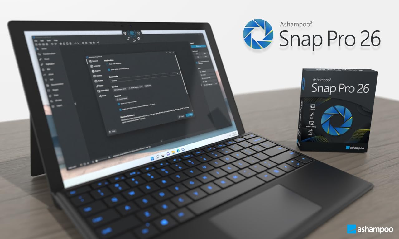Ashampoo Snap Pro 26 – Screenshots & Videos aufnehmen, bearbeiten und teilen inkl. Live Edit | 1 Gerät | 1 Benutzer | PC Aktivierungscode per Product Key Card