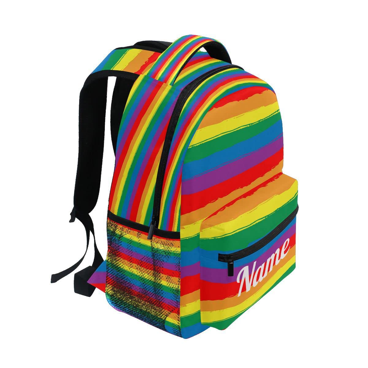 Custom1 - Mochila para niños con texto en inglés "Añade tu nombre", mochila para estudiantes primarias, bolsa para libros para niños y niñas, Personalizado9, talla única