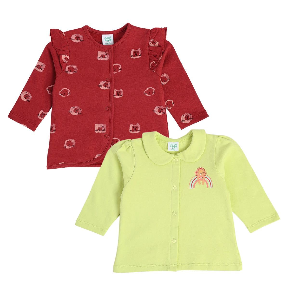 Mini Klub Girls Green/Red Front Open Vest Girls Green/Red Front Open Vest (Pack of 2)-picture-11