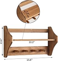 Vista 3 de Ganchos de pared de madera maciza 100% con estante, perchero rústico con estante montado en la pared, estantes de decoración de granja con 4 ganchos