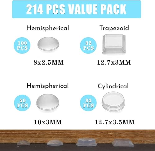 Miniatura 9 de LOMIMOS 200 piezas de parachoques para puerta de gabinete, suave autoadhesivo, transparente, amortiguador de sonido, almohadilla protectora de goma