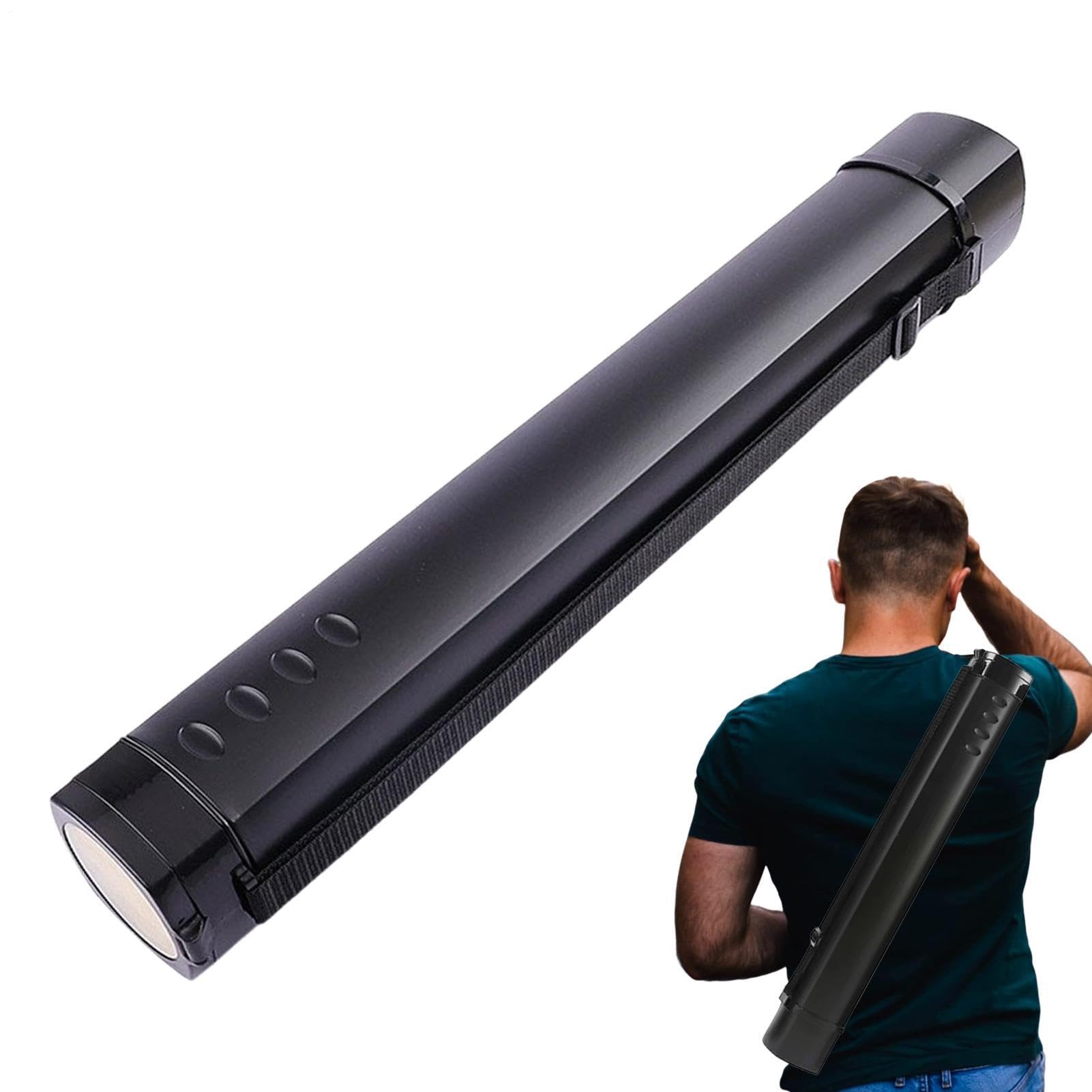per canna da pesca, tubo per poster da 61 cm, supporto per canne da pesca blu con | cinghie, porta poster estensibile, tubi per poster, contenitore per poster, terreno, mappe, disegni,