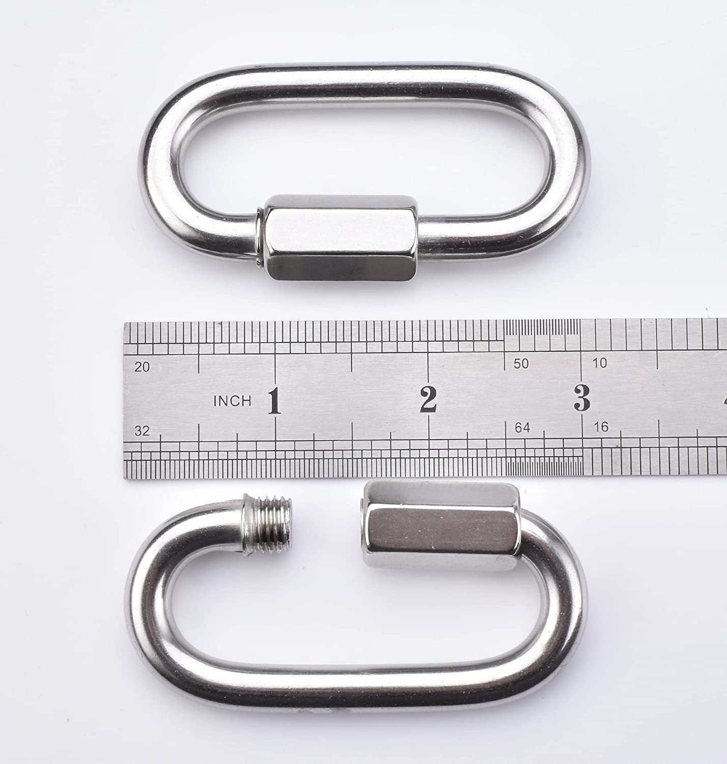 Lot De 6 Mousquetons à Vis – M8, Charge 400 Kg, Acier Carbone, Pour Camping Et Quotidien