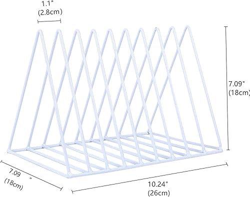 Miniatura 2 de PENNGKE - 2 soportes para revistas, periódicos, almacenamiento de cartas, organizador de clasificador de archivos de escritorio, triangular,
