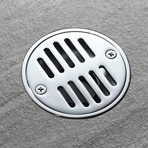 Penao Scarico a Pavimento Rotondo in Rame Pieno Scarico a Pavimento per Bagno, Ampio Flusso di Scarico per Pavimento Resistente agli Insetti, Anti-Acqua e antiodore, 90.5mmx90.5.mm