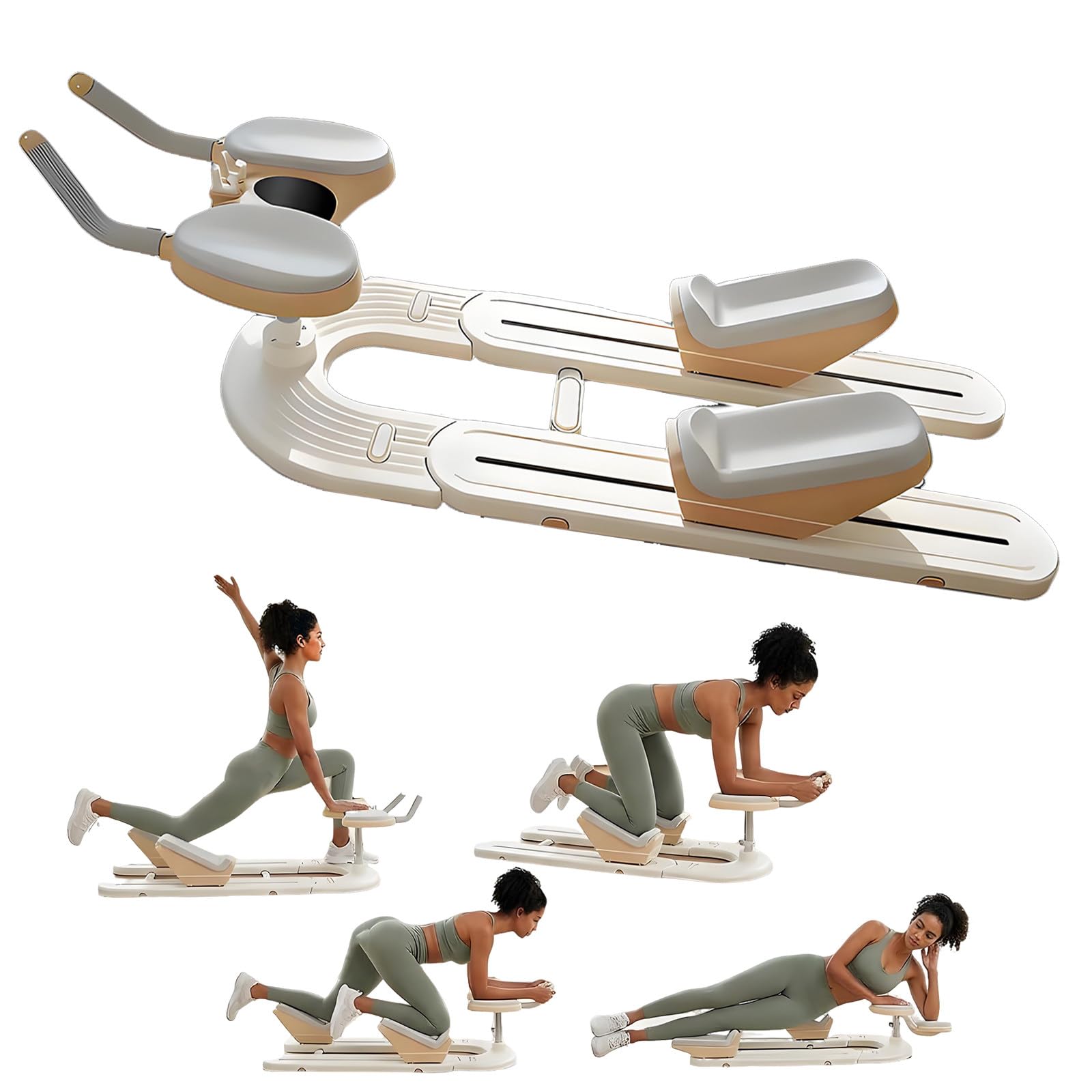 Spine Twist & Stretch Trainer,Máquina De Abdominales,3 Niveles De Altura Ajustables, Temporizador LED, 92 Cm Bajo Impacto, Capacidad 100 Kg, Para Tonificar Cintura Y Estirar Piernas