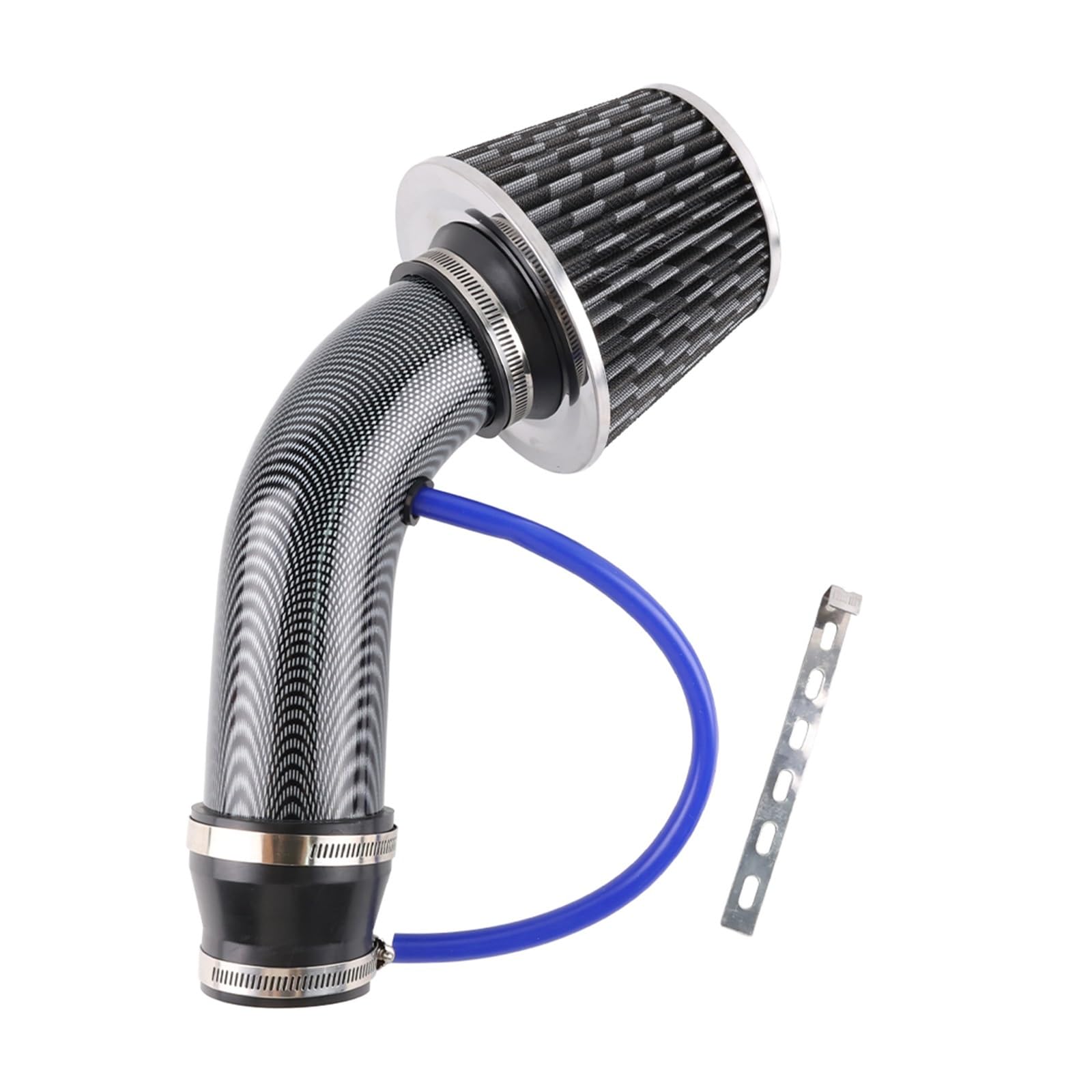 3 "76mm Universal Car Racing układ dolotowy zimnego powietrza Turbo zestaw rur indukcyjnych aluminium ze stożkowym wlotem filtra powietrza (Color : Blue)