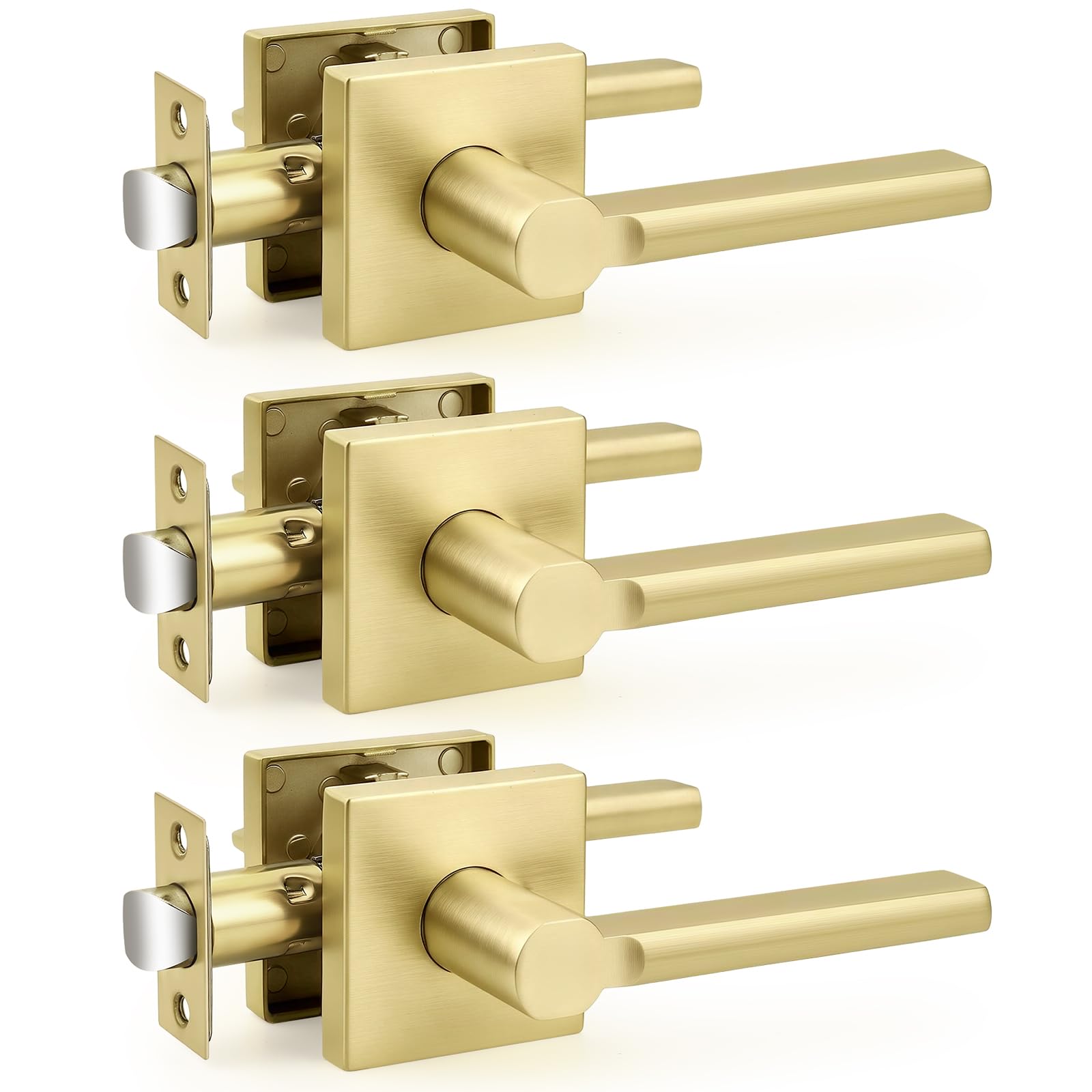 Probrico Door Handle with Lock - Brushed Nickel -29