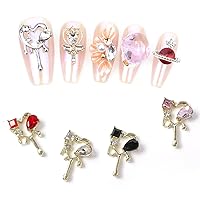 Vista 5 de 16 piezas de diamantes de imitación de aleación 3D de corazón para uñas acrílicas, gotas de lava en forma de corazón, gemas de arte de uñas