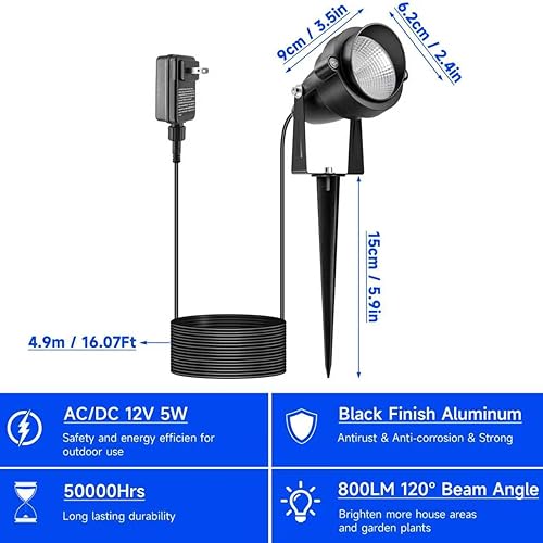 Miniatura 10 de Foco de Navidad para exteriores con temporizador, 12 V, metal RGB que cambia de color, impermeable, iluminación LED de paisaje, luces para