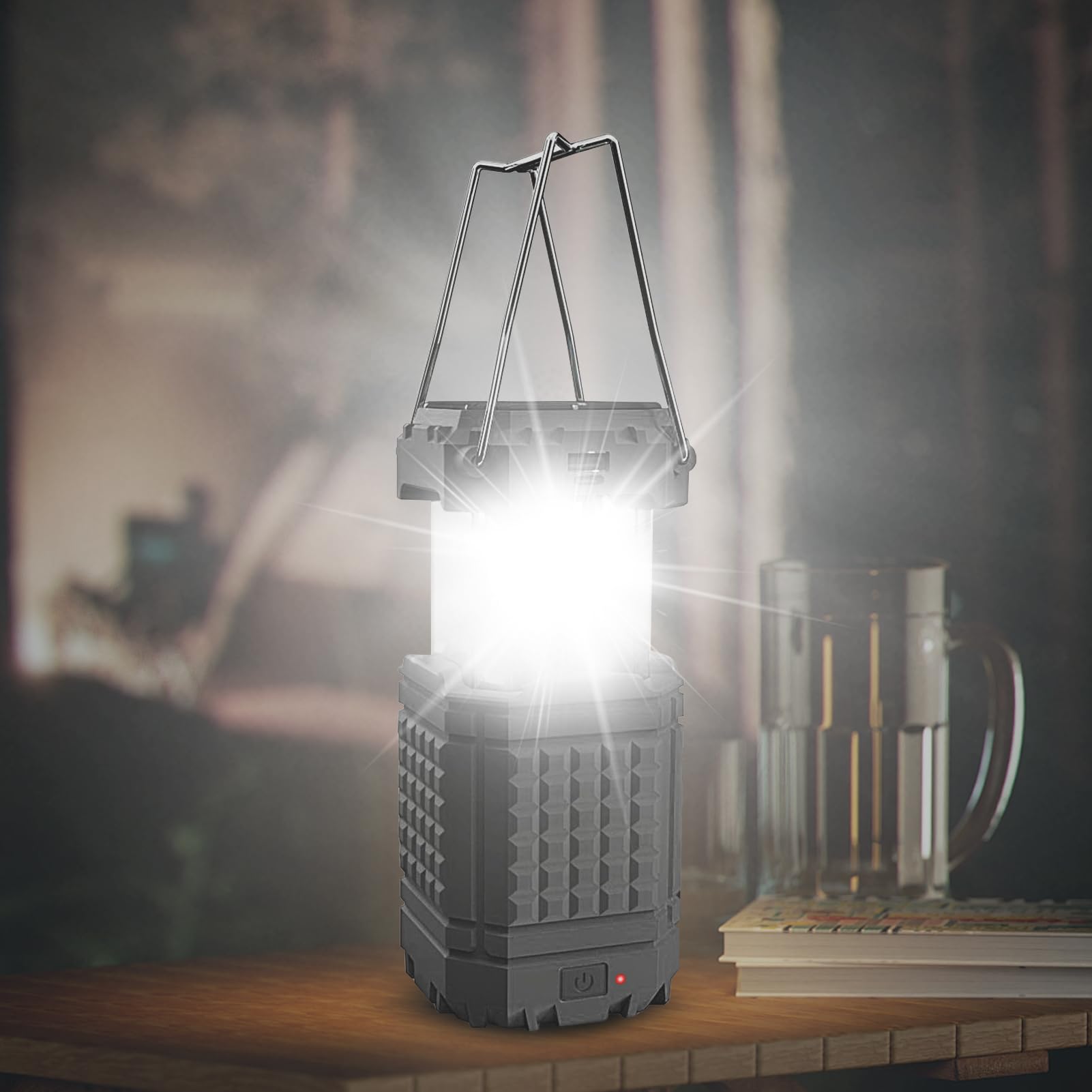 Lampada Solare da Campeggio Lanterna a manovella pieghevole impermeabile | Lampada LED USB Solare da Tenda Per riparazioni auto, arrampicata, giardino e cortile, escursionismo, pesca