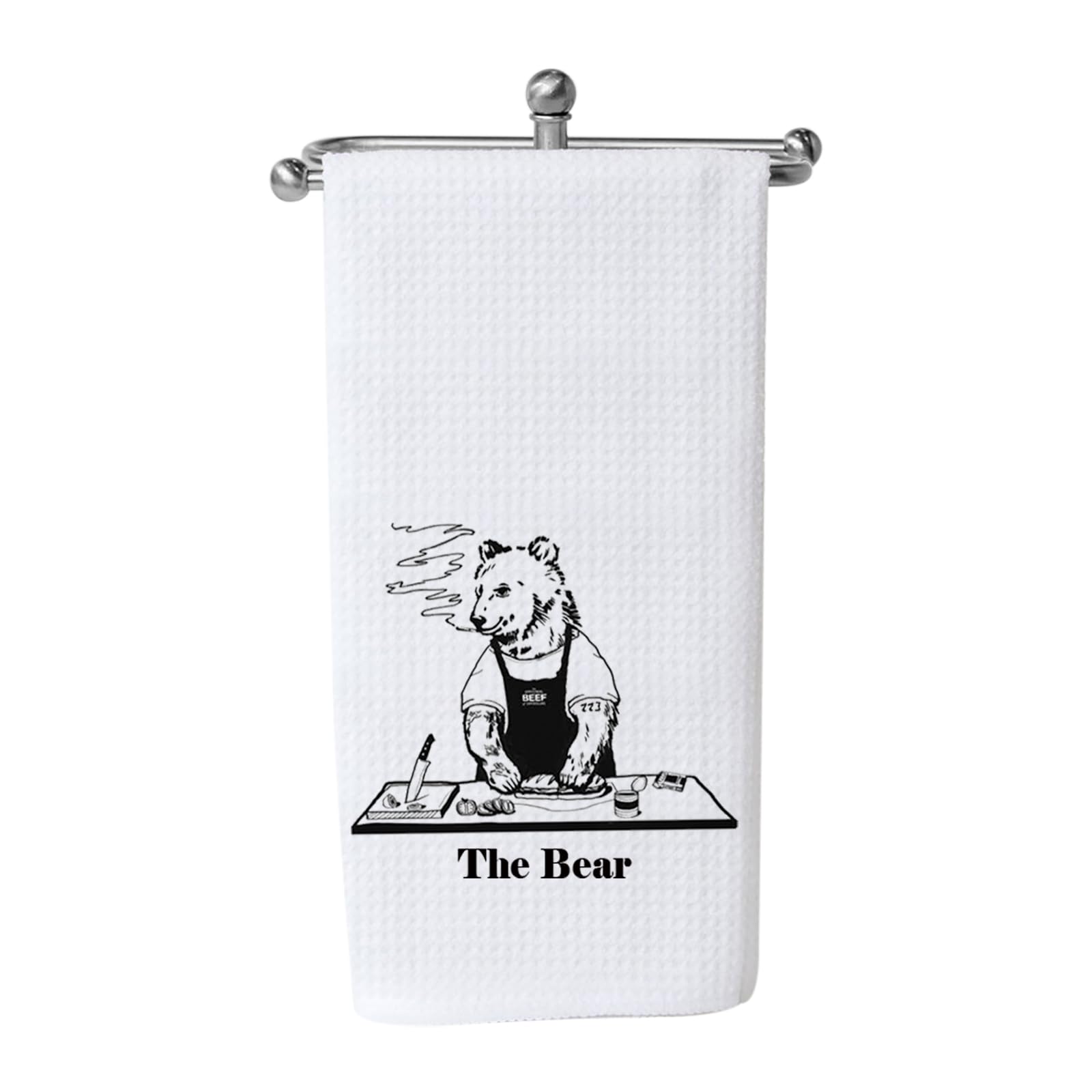 WCGXKO Bear Graphic Kitchen Towel Funny TV Show Quote Kitchen Towel Housewarming Gift (Bear Towel CA)