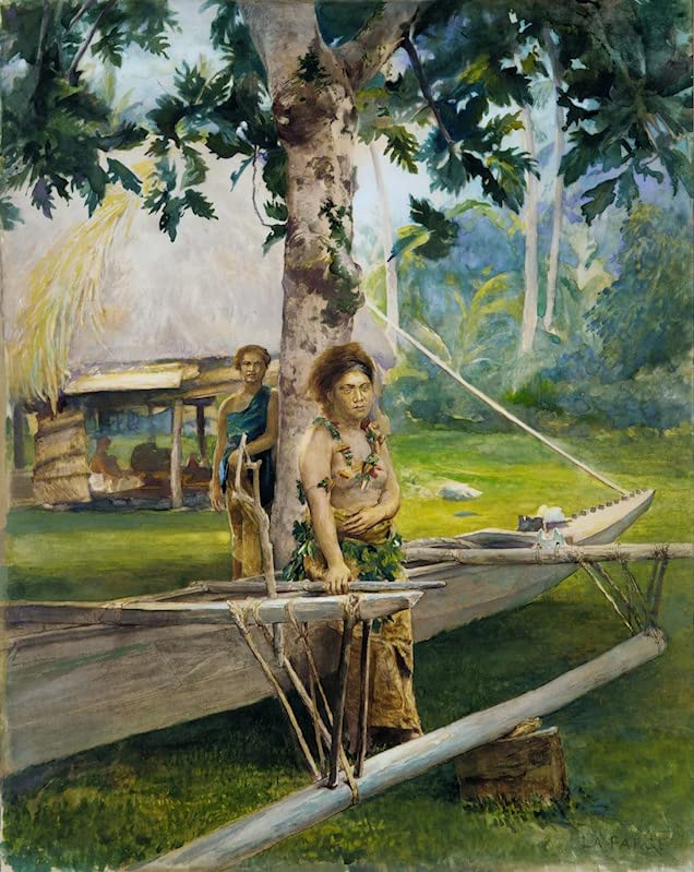 Tableau sur toile 58 x 90 cm John LaFarge Portrait de Faase le Taupo