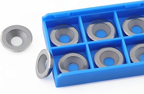 Miniatura 3 de Woodturning NA 16 × 0.118 in-30  cortador de inserción de carburo redondo cuchillas de repuesto de ángulo de rastrillo negativo para herramientas de